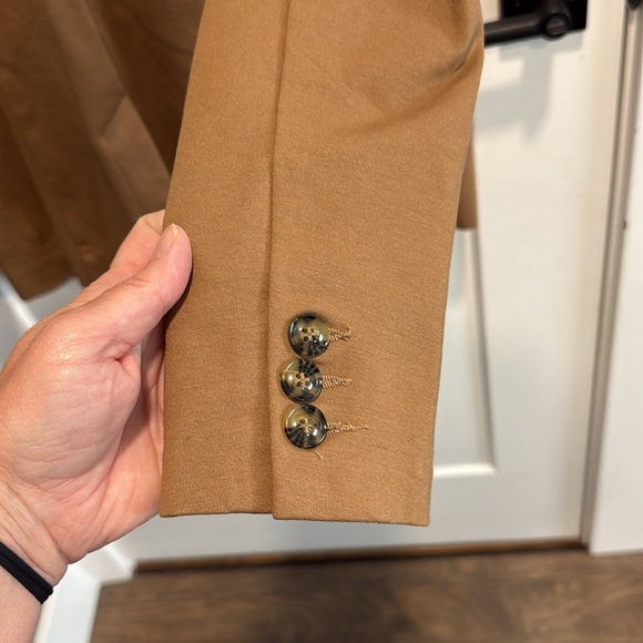 Liverpool X Living in Yellow Becca Double Breasted Tan Blazer Large EUC - Picture 9 of 14